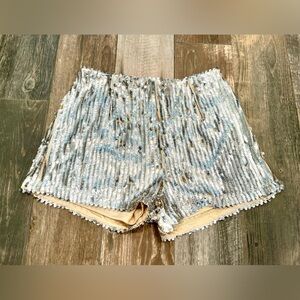 By Together NWOT Anthropologie Knit High Waisted Shorts Sequin Size Large